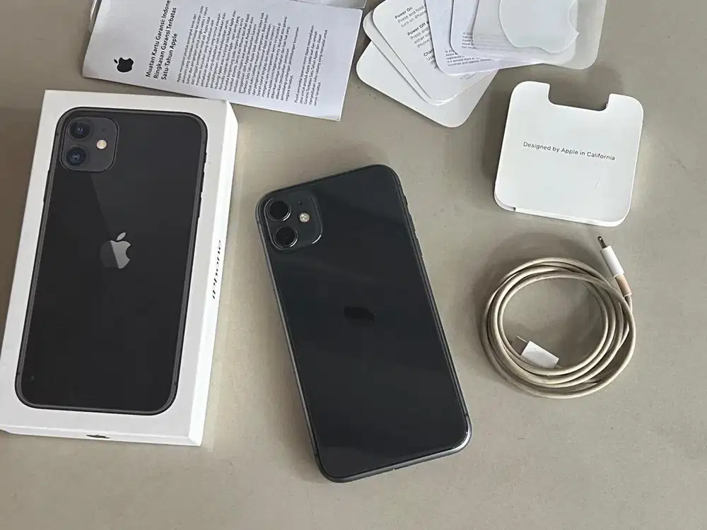 iPhone 11 128Gb Black iBox Fullset Original No Minus Siap Pakai