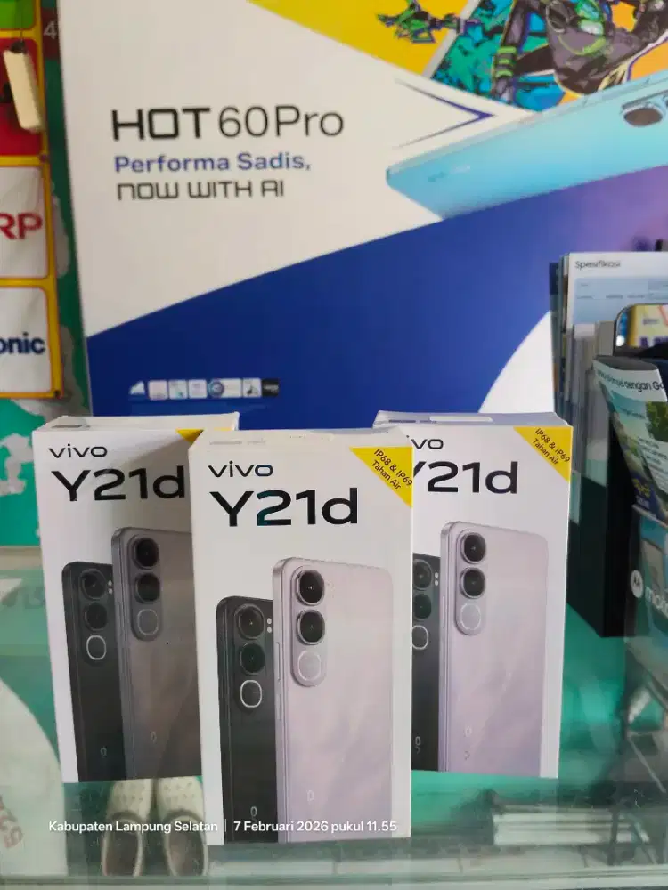 Vivo y21d ram 4+4/128gb garansi resmi, barang baru, promo termurah