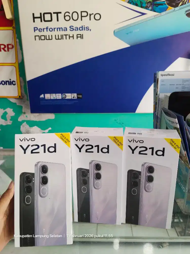 Vivo y21d ram up 16/128gb garansi resmi, barang baru, promo termurah