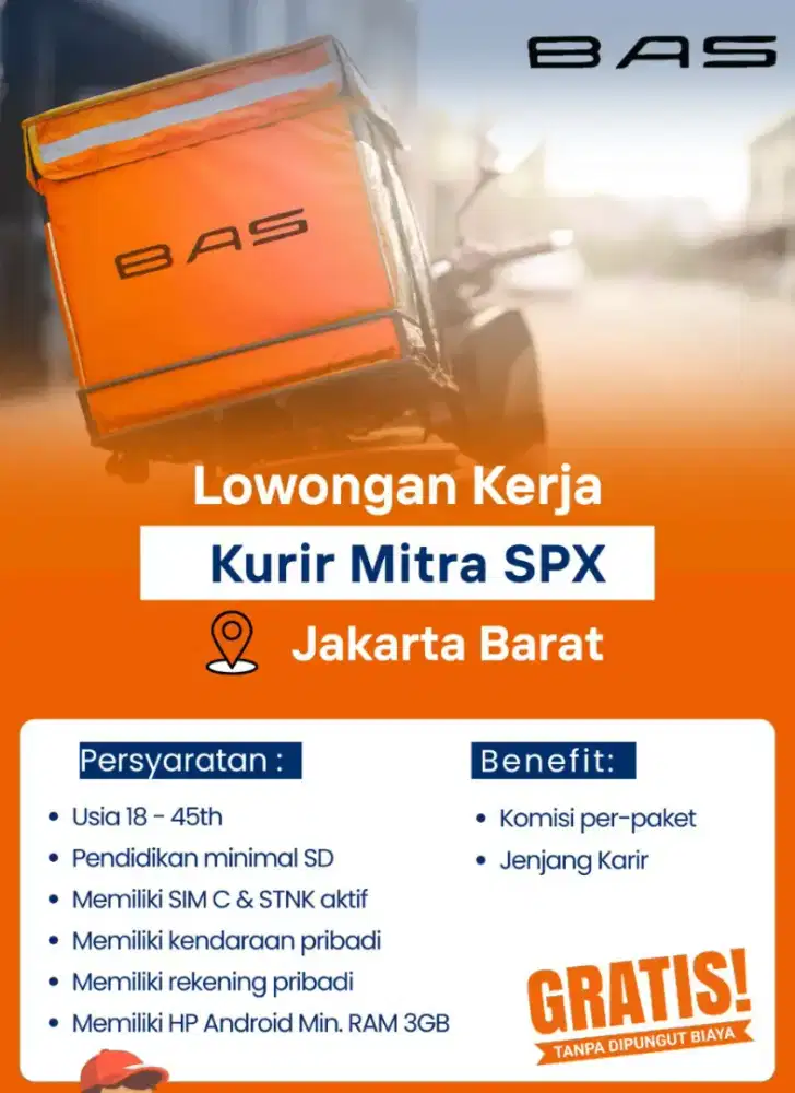 Loker Mitra Kurir Area Jakarta Barat Shopee Express dan GOTO Logistics
