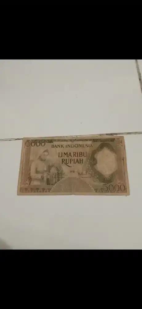 Uang kertas Rp. 5000 thn 1958 dan uang kuno china