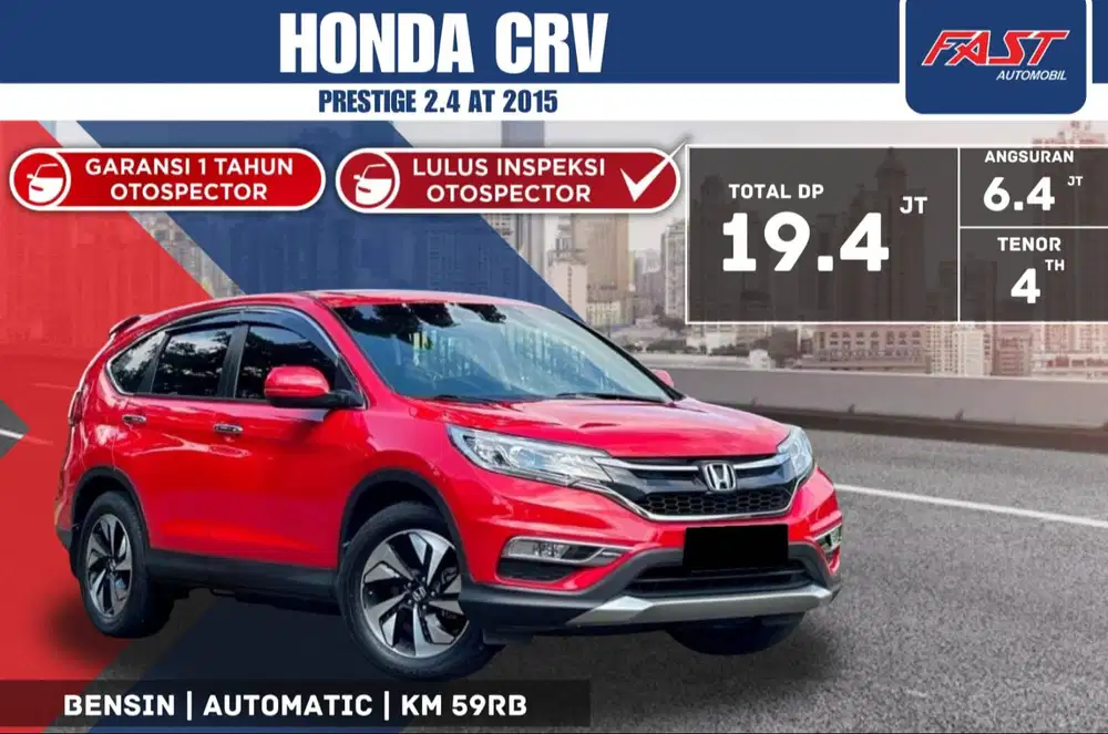 HONDA CRV PRESTIGE 2015 2.4 AT SUNROOF LOW KM.59RB ANTIK