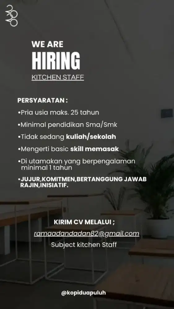 Butuh Cepat Kitchen Staff