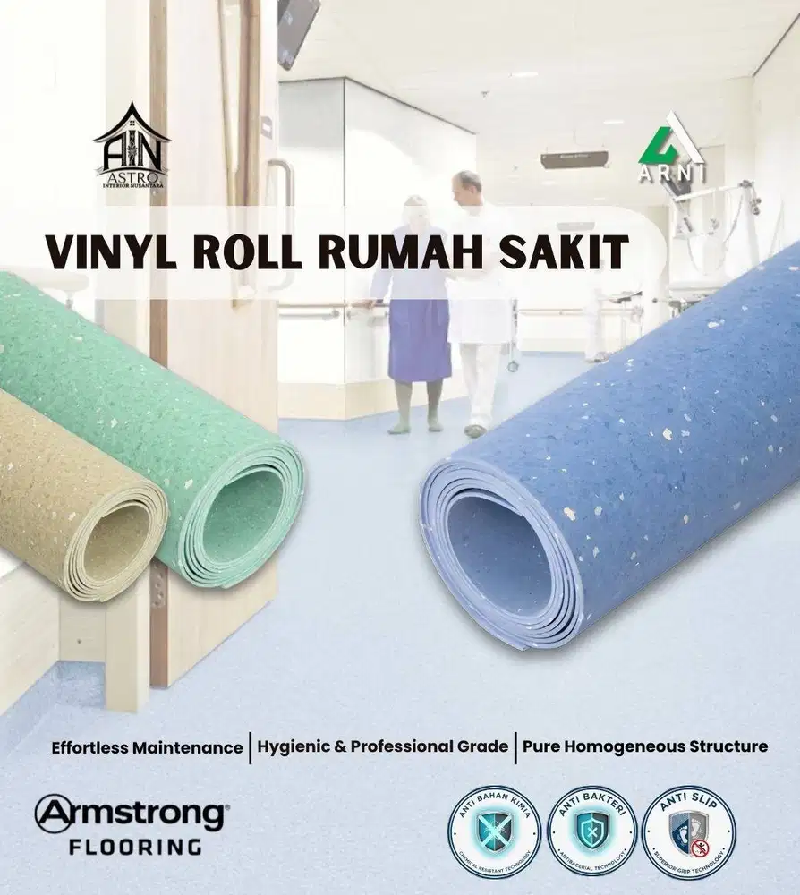 [ARMSTRONG]  Vinyl Roll Homogeneus 2mm Vinyl Roll Rumah Sakit 20m x 2m
