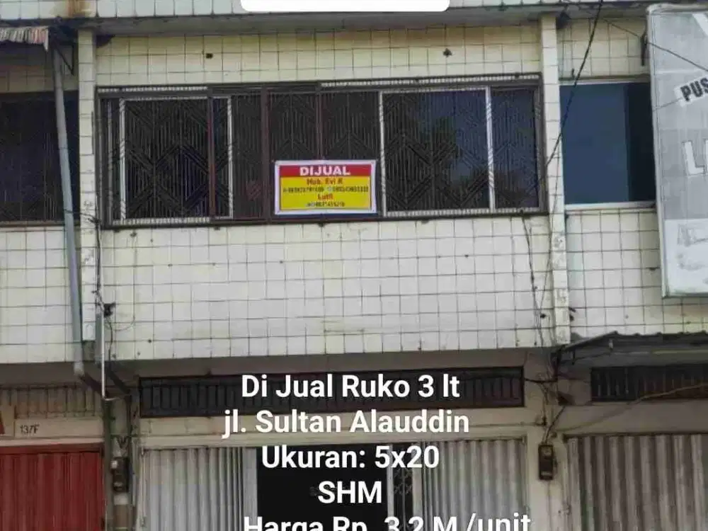Di Jual 2 Unit Dempet, Ruko jl.Sultan Alauddin, Poros jalan