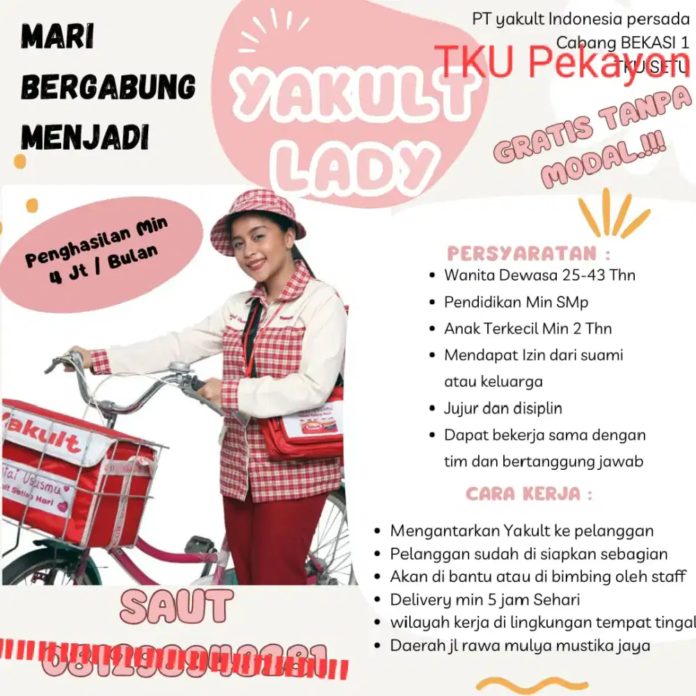 Lowongan untuk yakult lady (khusus wanita)