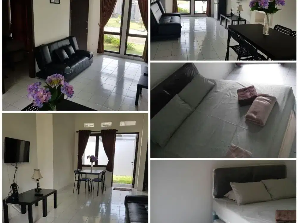 sewa rumah siap huni 2 furnish kamar sentul city