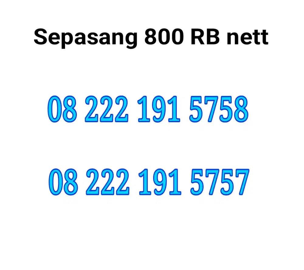 Nomor cantik Telkomsel 5758 5757 maju mapan
