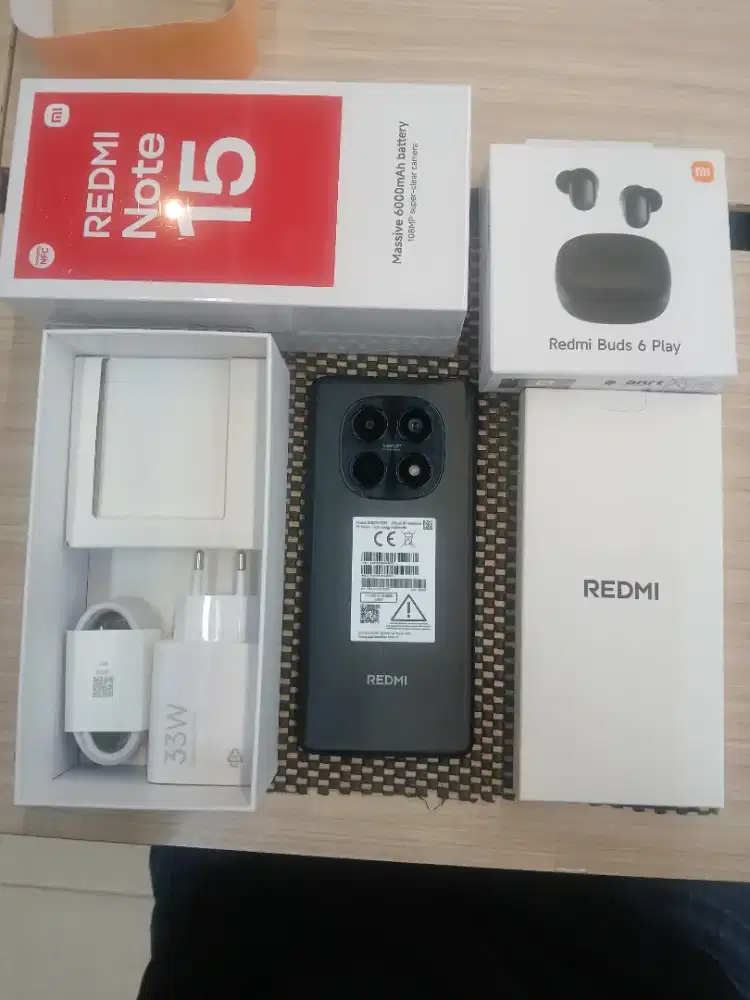 REDMI NOTE 15 8 256GB BLACK READY STOK FREE BUDS 6 PLAY