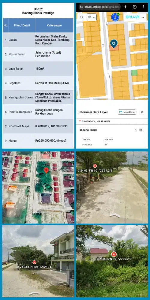 Tanah Kavling Jalur Utama Graha Kualu - Strategis & Siap Bangun