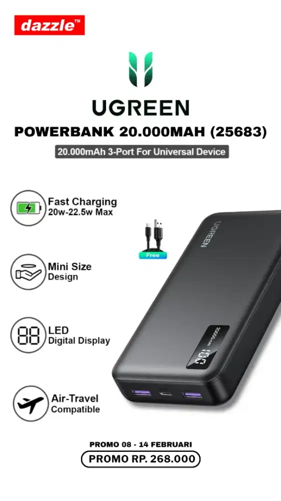 UGREEN POWERBANK 20.000MAH