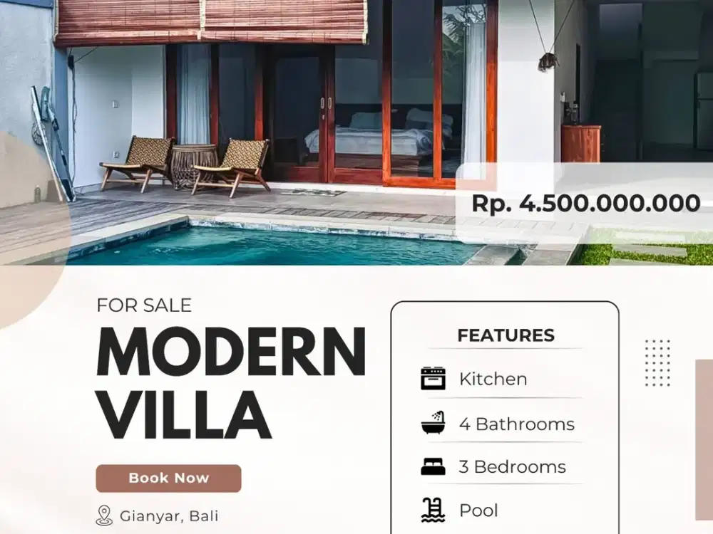 Di Jual Villa Lokasi Di Jln Pantai Purnama Gianyar Bali