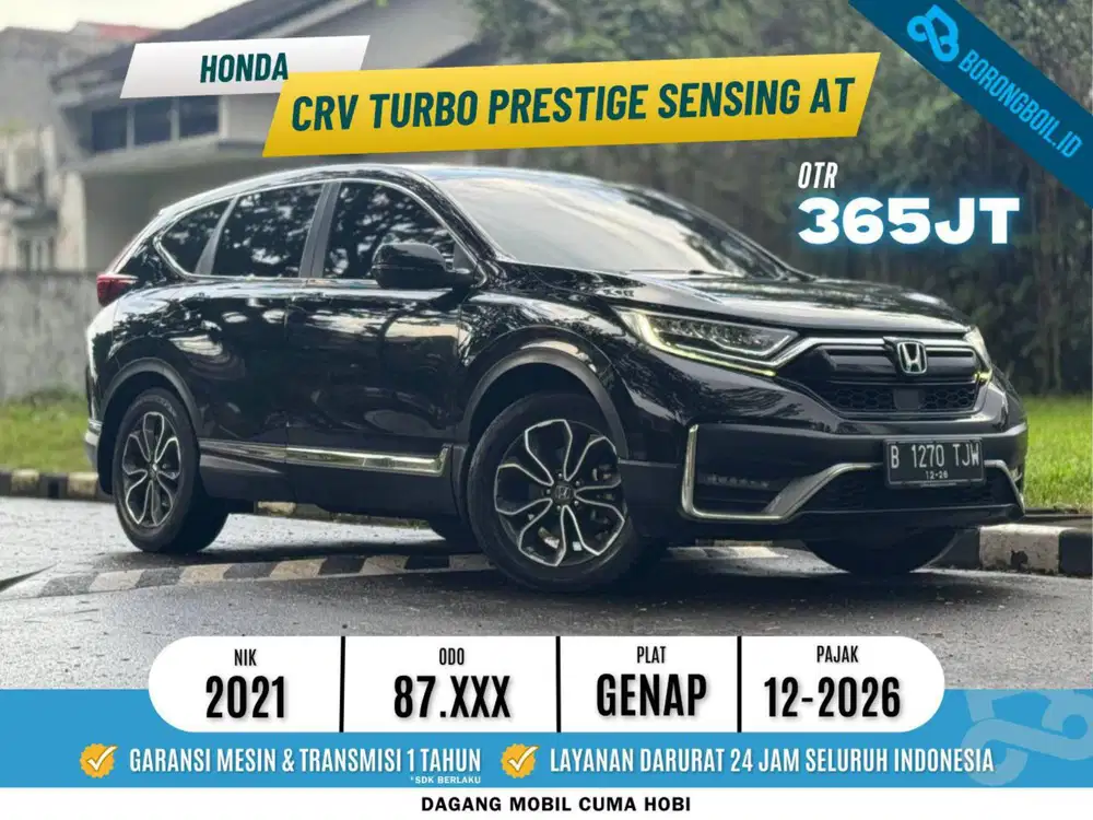 PAJAK PANJANG! HONDA CR-V TURBO PRESTIGE SENSING 2021 HITAM