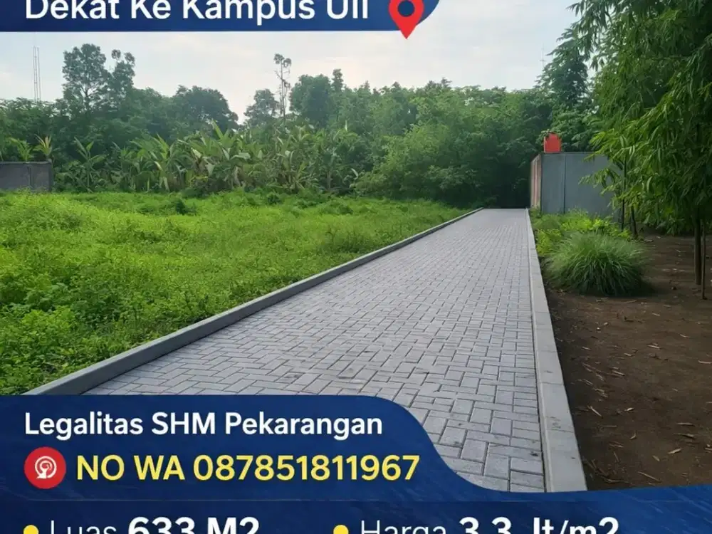 Tanah Jogja Kost Area Kampus UII Kaliurang SHM Pekarangan