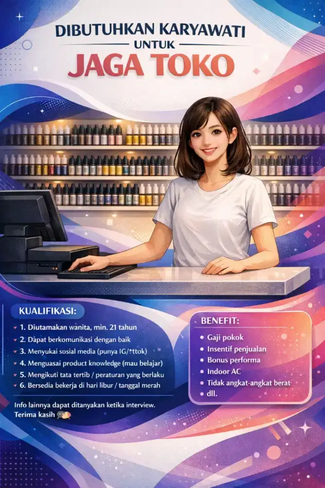 Dibutuhkan Karyawati outlet