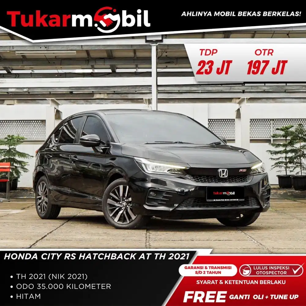 [BERGARANSI] HONDA CITY RS HATCHBACK MATIC 2021 HITAM GANJIL