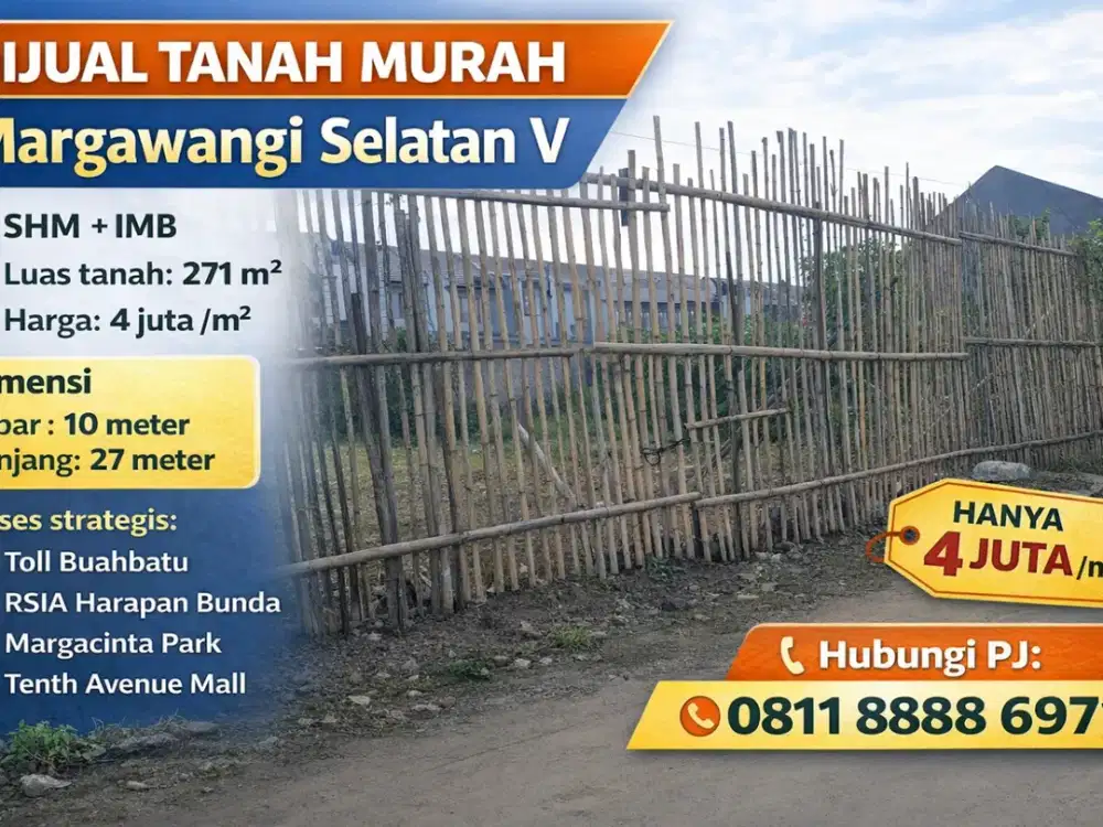 Tanah Strategis Buahbatu – SHM & IMB Siap Bangun, Luas 271 m²