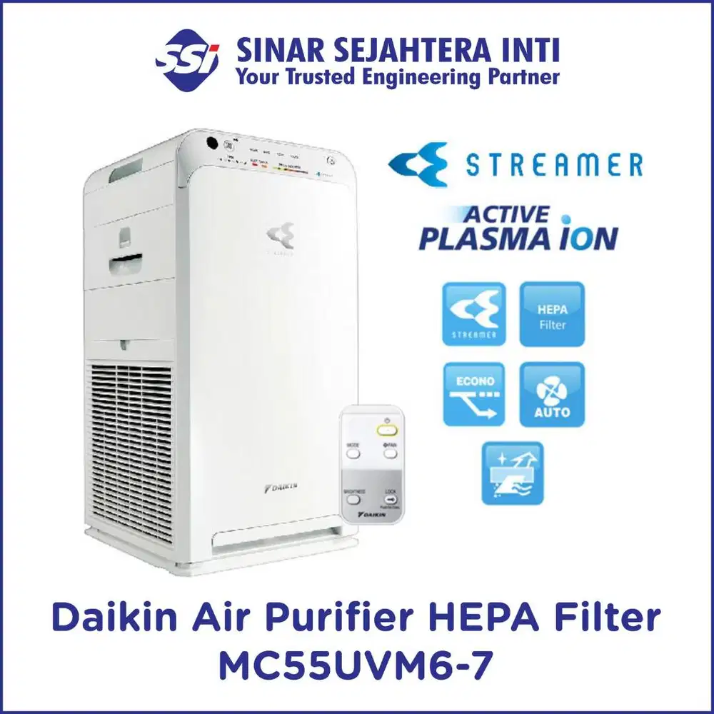 Air Purifier Daikin MC55UVM6-7 HEPA Filter Pembersih Udara Bebas Asap