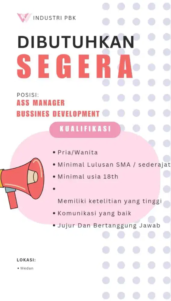 Info Loker Buat Warga Medan