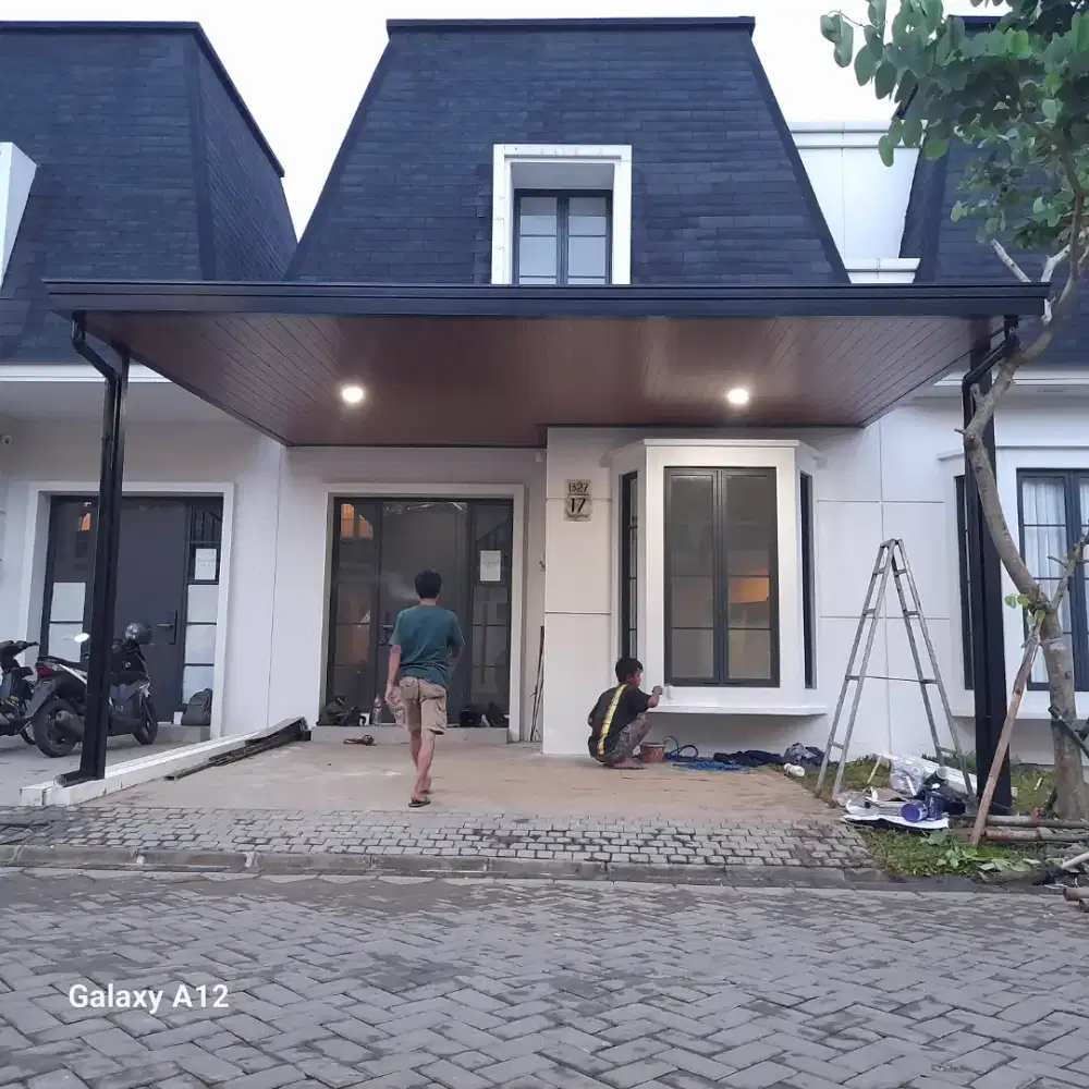 Kanopi atap alderon Double layar dan plapon pvc