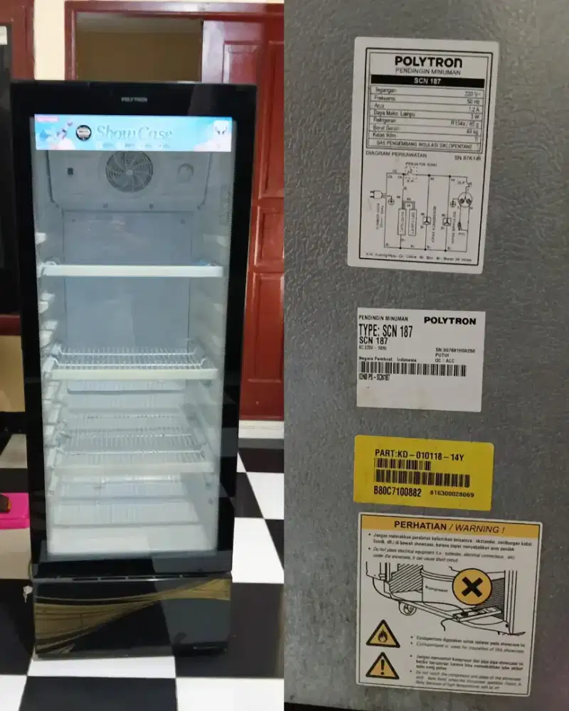 Showcase lemari es merk polytron