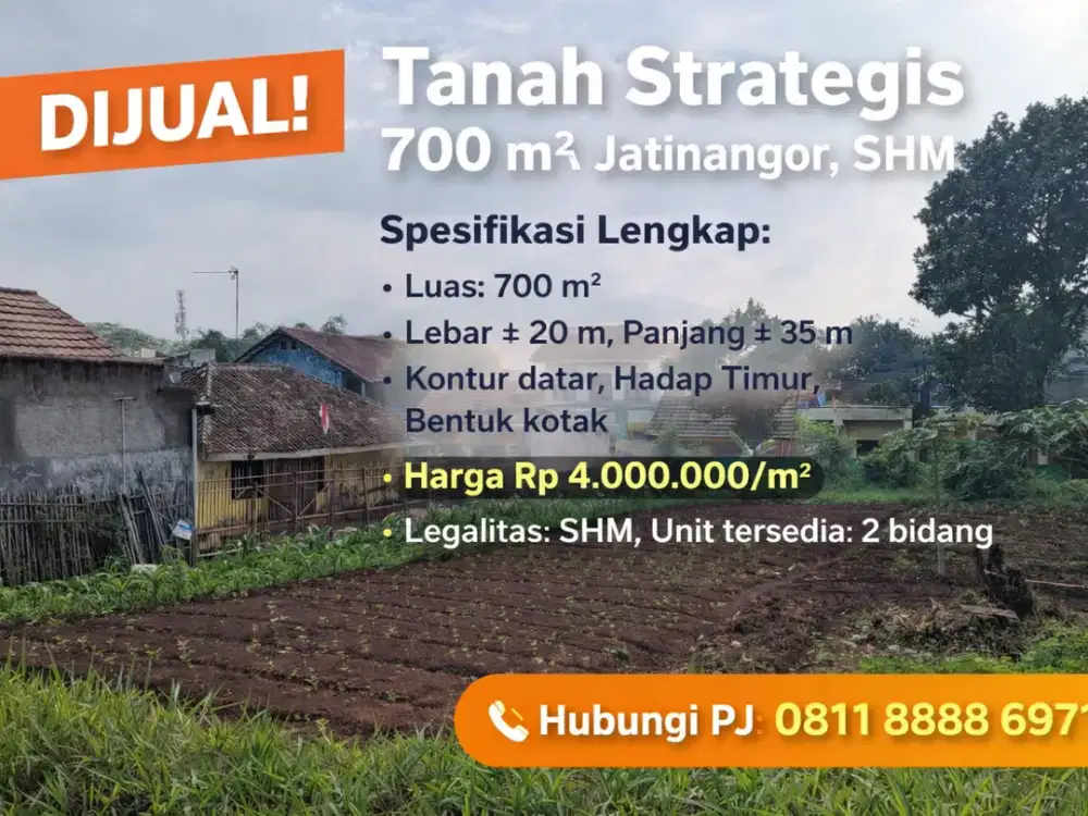 Tanah Legal SHM 700 m² di Cipacing – Investasi Aman & Siap Bangun