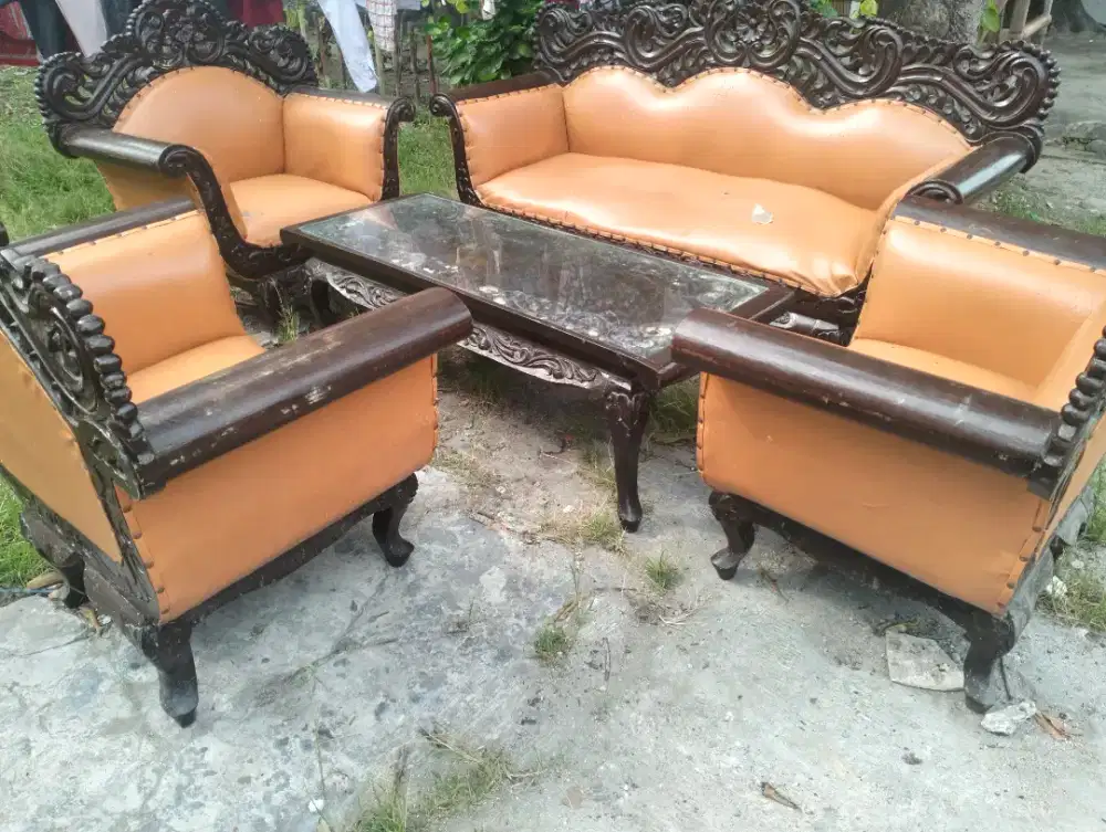 kursi makan jati Jepara asli antik, timbal valik