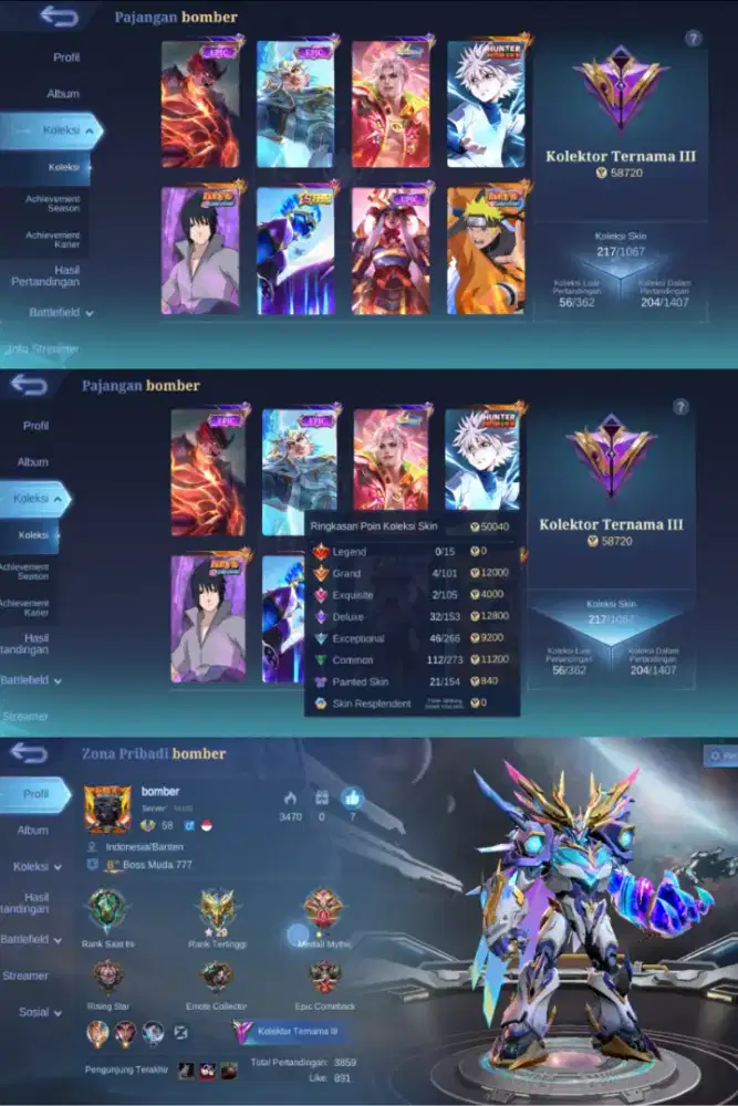 Jual akun Mobile Legends