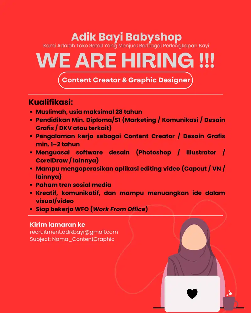 Lowongan Graphic Designer Adik Bayi Babyshop