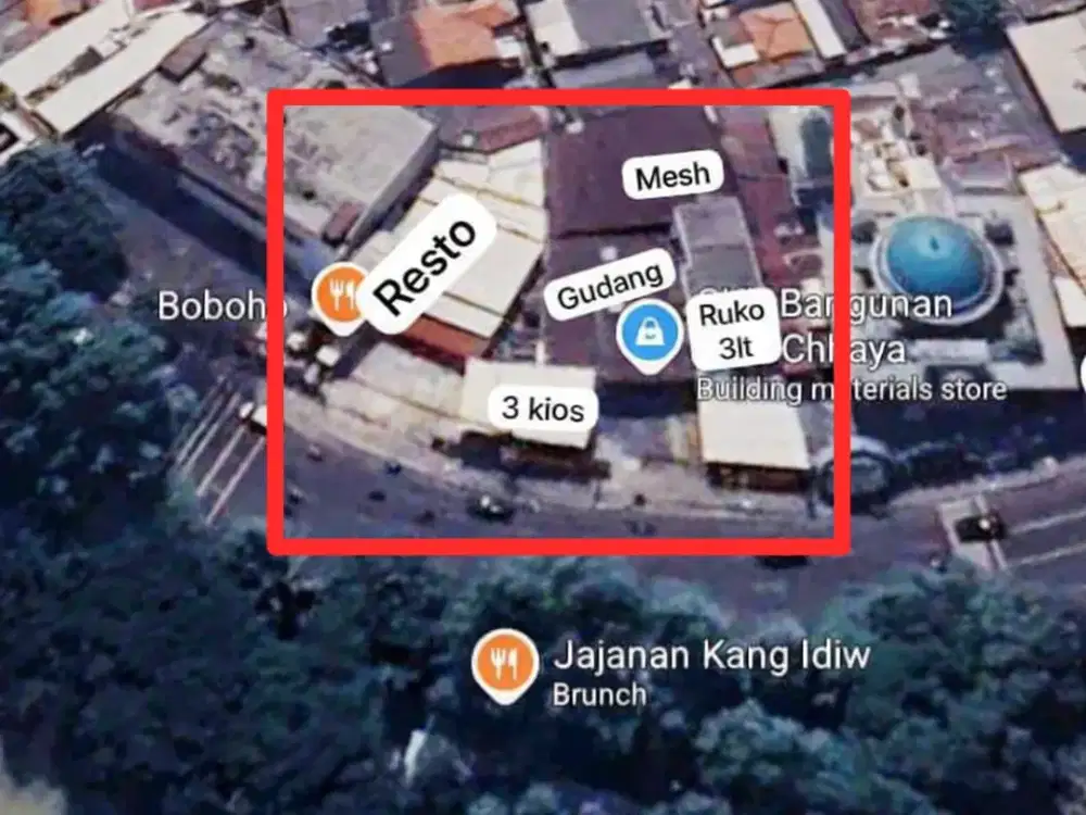 Kavling 1615m2 Ada Bangunan Kios 3LT Restoran dan Ruko Siap Pakai Strategis di Tangerang