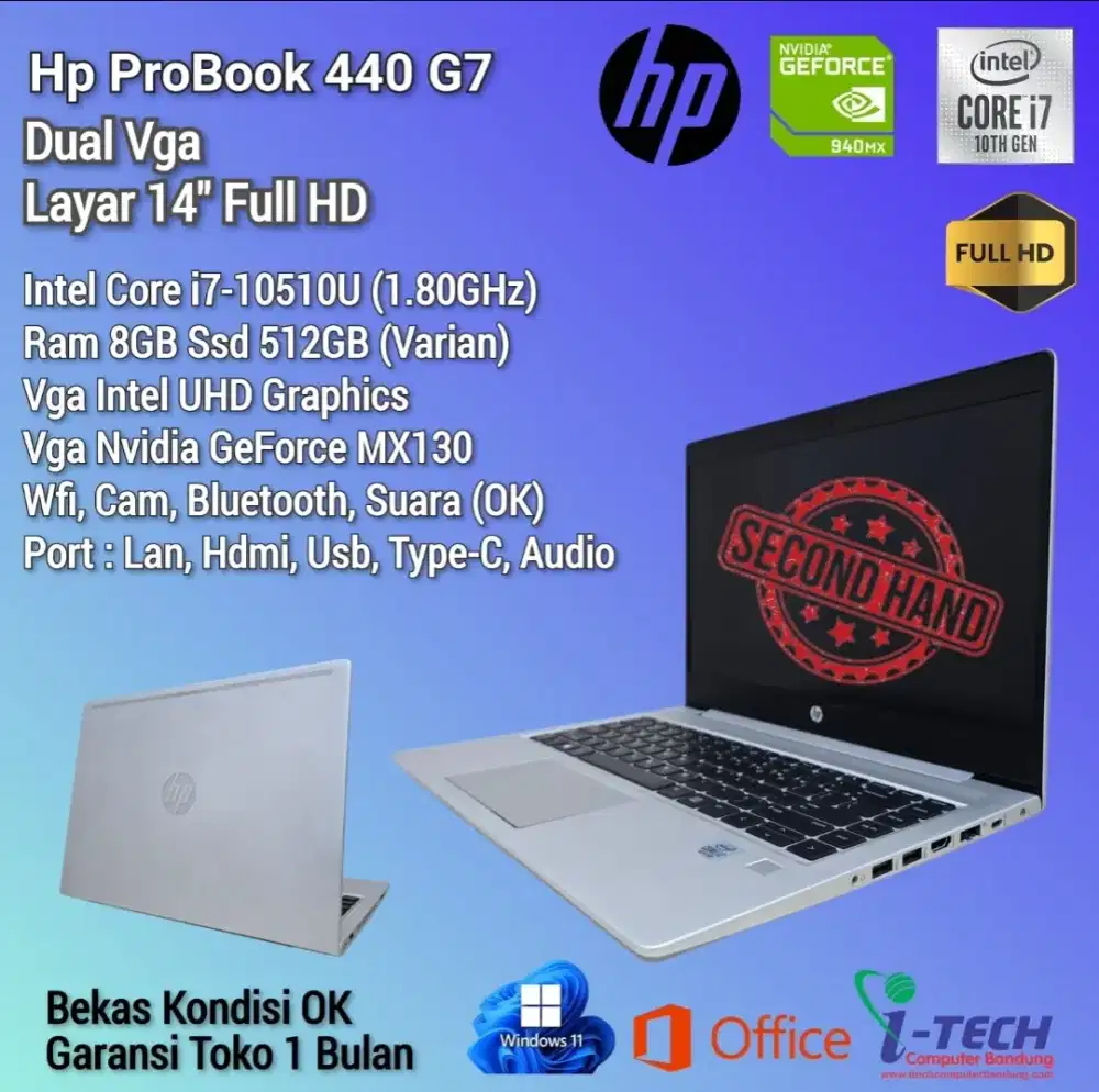 Laptop Hp ProBook 440 G7 Dual Vga