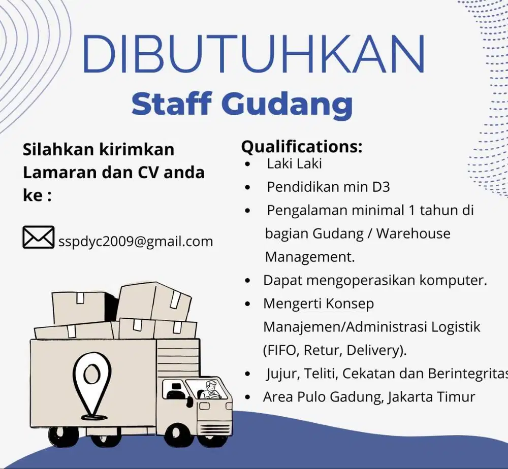 DIBUTUHKAN STAFF GUDANG