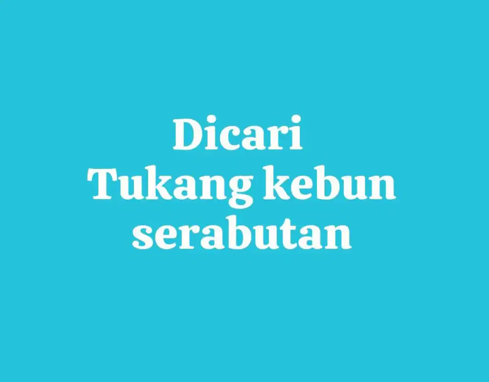 Tukang kebun serabutan