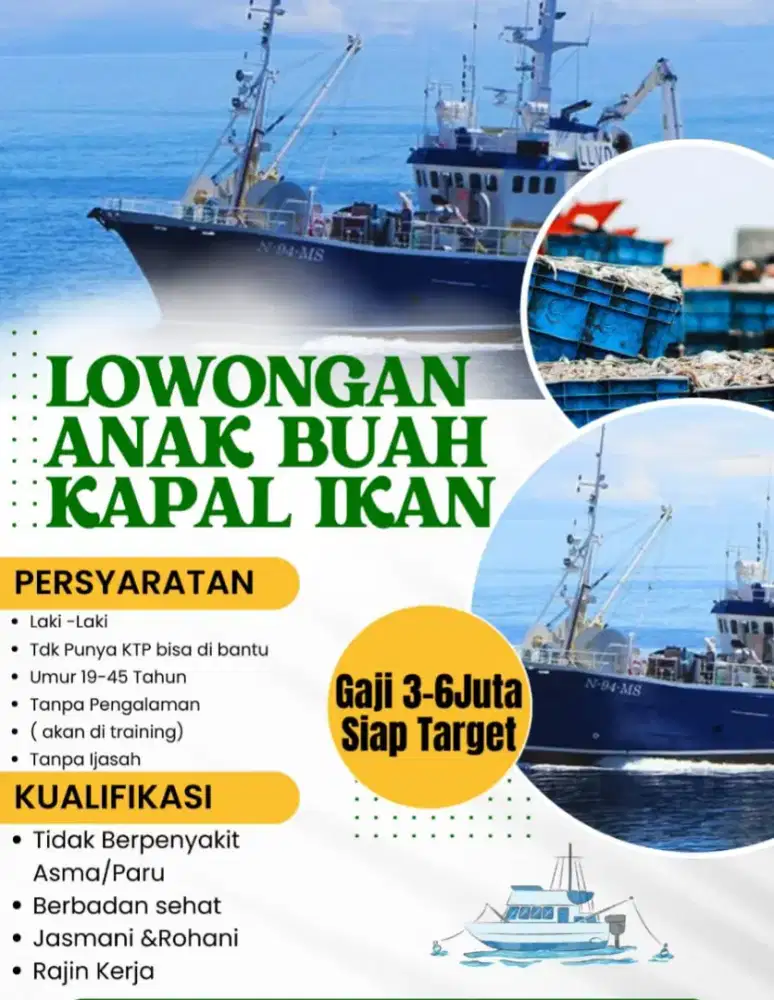 Butuh cepat ABK Kapal ( Bekasi)