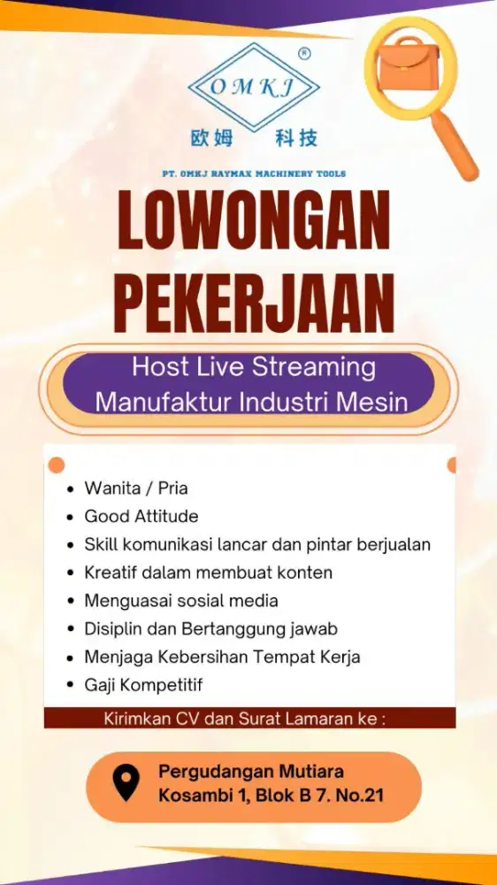 LOWONGAN PEKERJAAN HOST LIVE STREAMING PRODUK