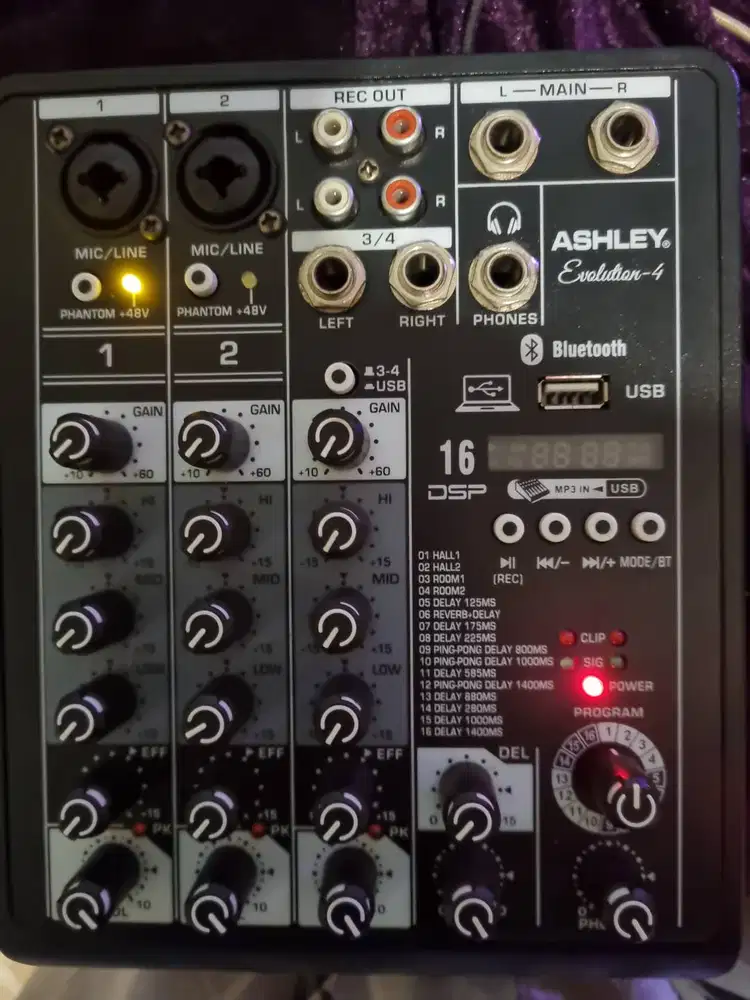 Mixer Ashley Evolution 4 Original 4 Channel + USB Soundcard & Bluetoot