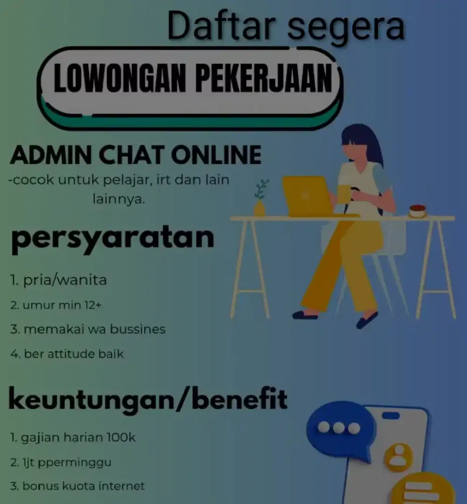 Lowongan Kerja Freelance Admin Online Seluruh Indonesia