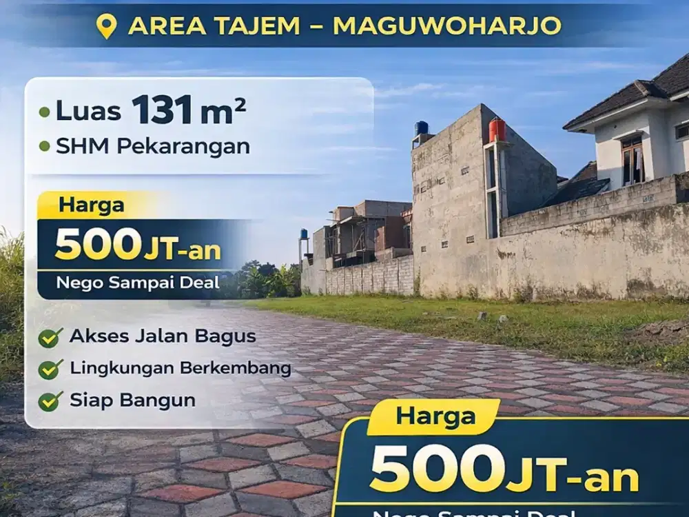 Tanah Jogja 2 Menit Dari Kampus UNRIYO Maguwoharjo