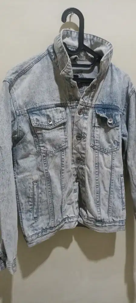 Jaket jeans ori merk skely warna cerah