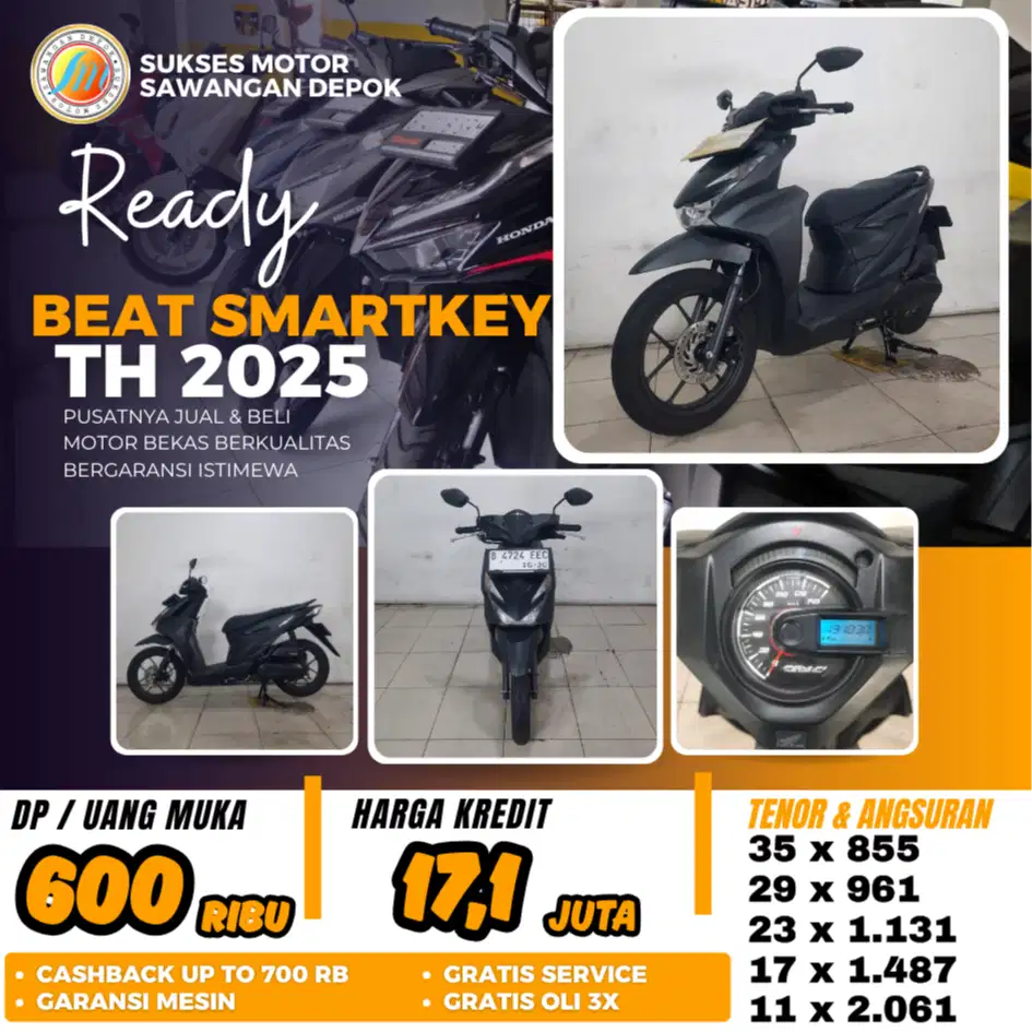 ISTIMEWA HONDA NEW BEAT DELUXE SMARTKEY TH 2025 KEYLES MULUS GARANSI