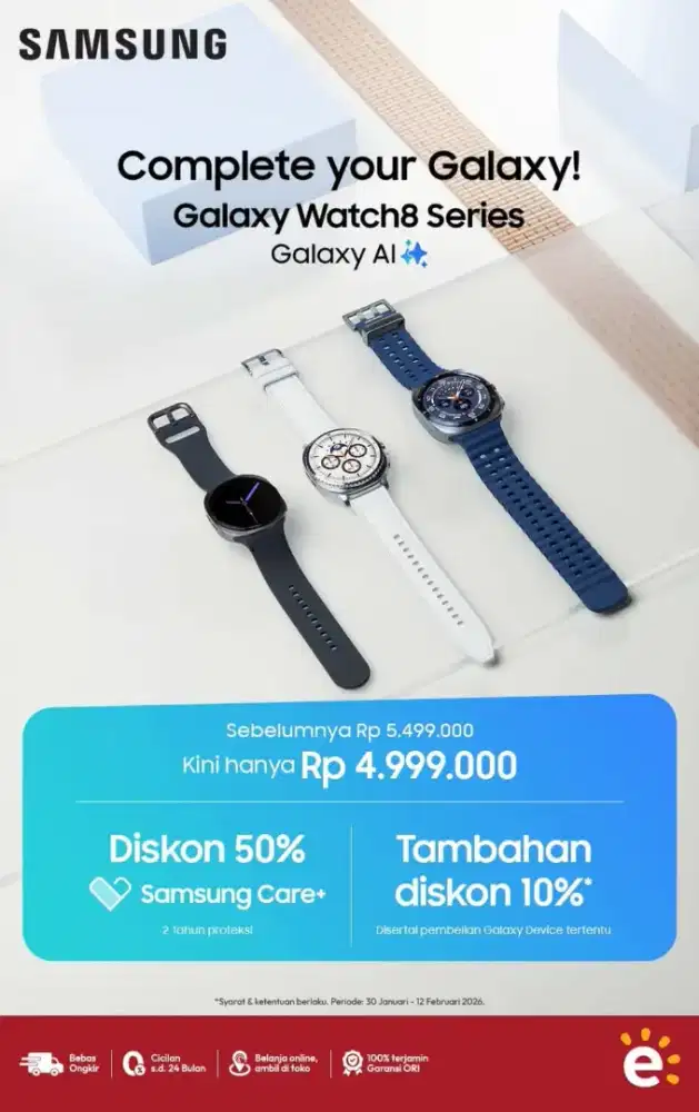 Promo watch 8 series cashback hingga 500K. Garansi resmi