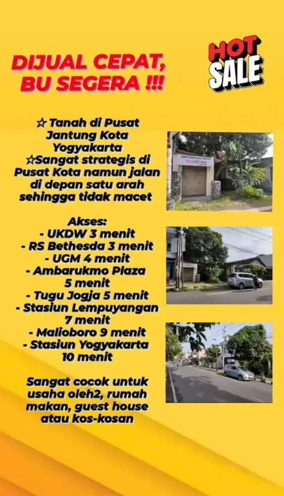 Tanah dan rumah tengah kota jogja BU