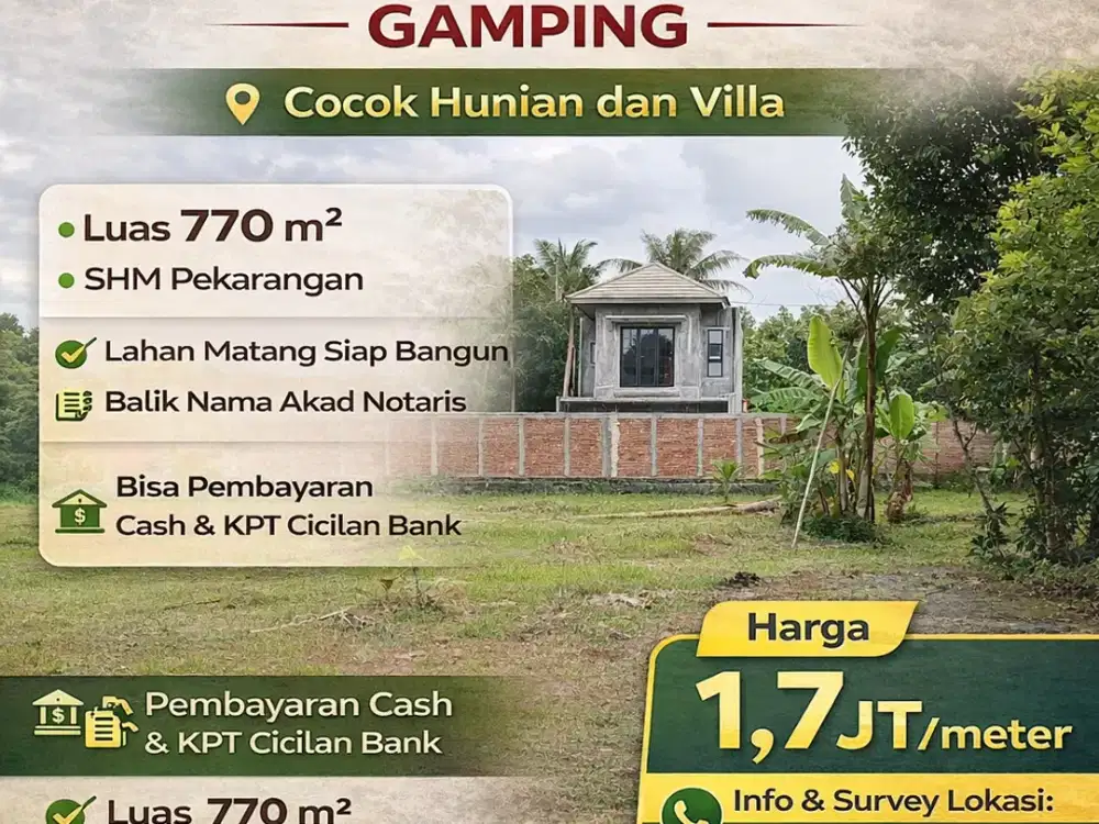 Tanah Jogja Villa Gamping 5 Menit Ps Hewan Ambarketawang