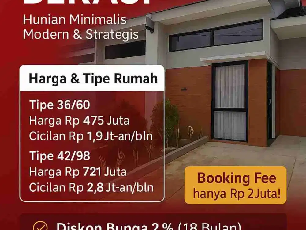 Rumah Murah Bekasi 2 Jt/Bln KhI
