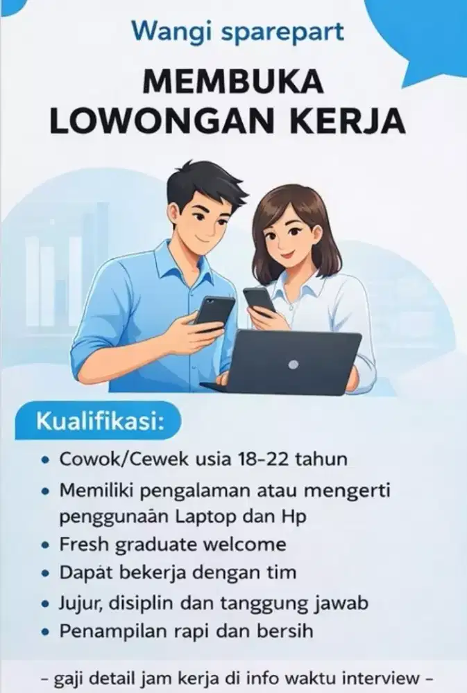 Dibutuhkan segera pegawai cewek dan cowok