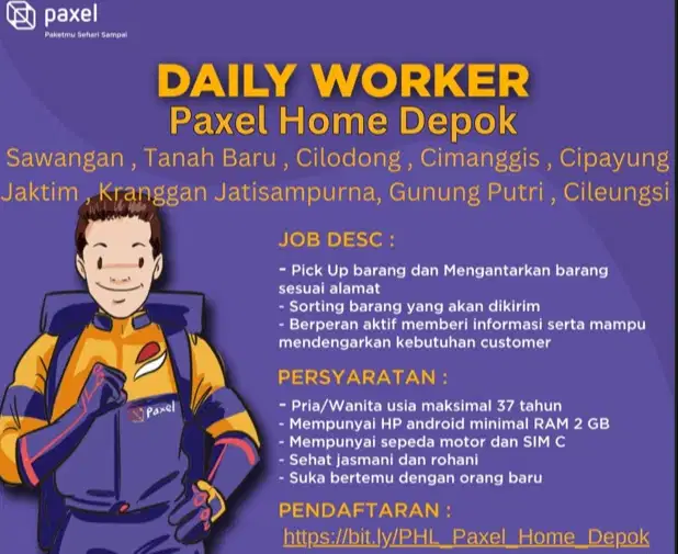 Lowongan Kerja: DAILY WORKER Paxel Home Depok