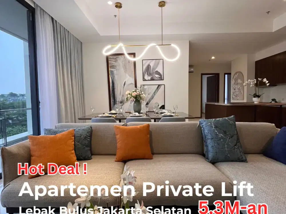 JUAL APARTEMEN  FULL FURNISH 3 BR PRIVATE LIFT LEBAK BULUS JAKARTA SELATAN
