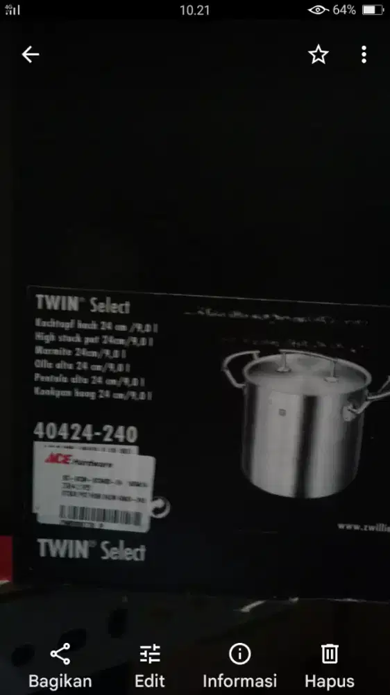 Panci Stainless Steel 24 cm