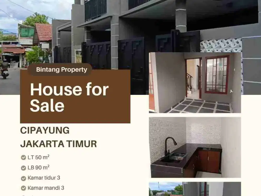 Dijual rumah 2 lantai bebas banjir di Jakarta Timur