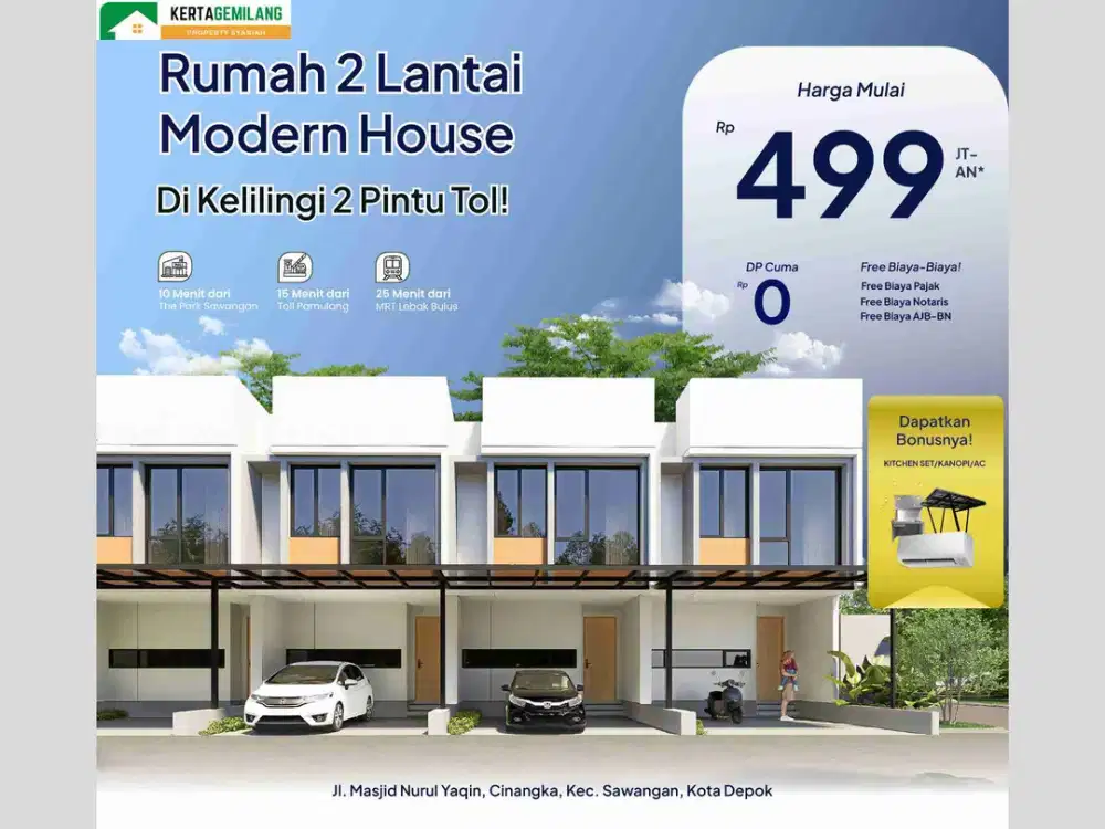 Dekat Pondok Cabe | Rumah 2 Lantai Harga 1 Lantai Vertihouse Sawangan II